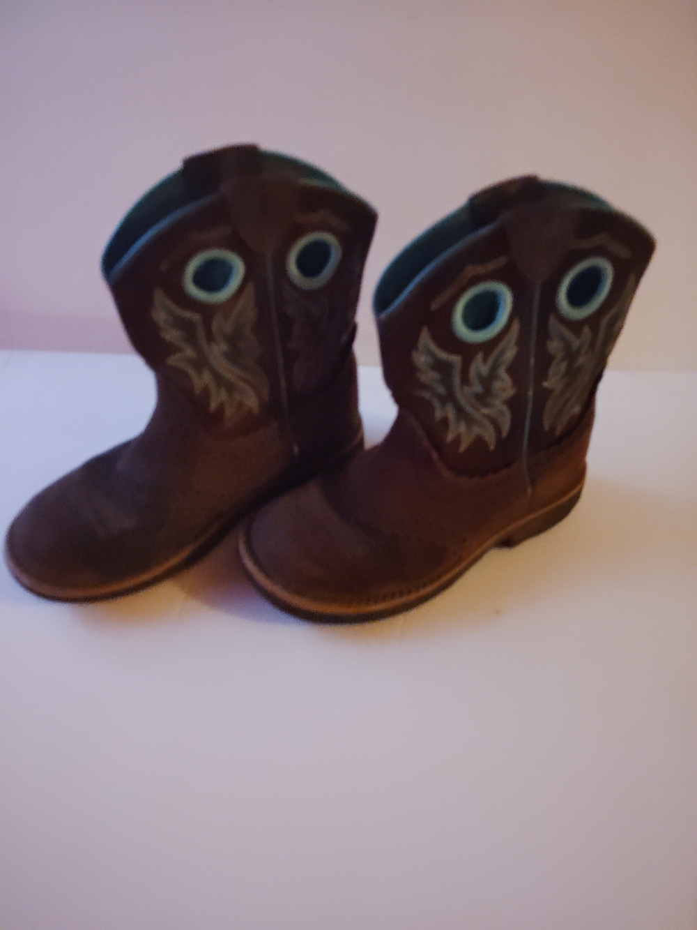 Ariat Kids Brown Cowboy Boots with Blue Accents
